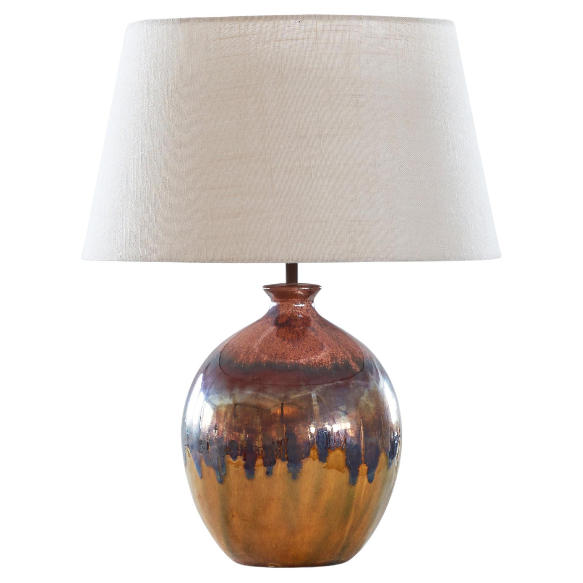 Drip Glazed Mid-Century Modern Table Lamp