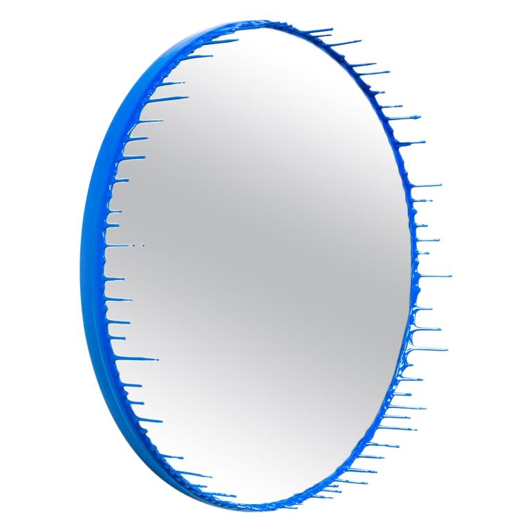 Drip Mirror, Primary Collection, Blue by Elyse Graham, USA, 2015 For Sale