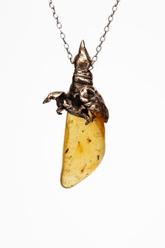 Drip of Life (Amber, Bronze Pendant) by Ken Fury