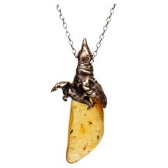 Drip of Life (Amber, Bronze Pendant) by Ken Fury