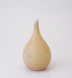 Gelbe Vase in Tropfenform Carl-Harry Stålhane Rörstrand, Midcentury Vintage