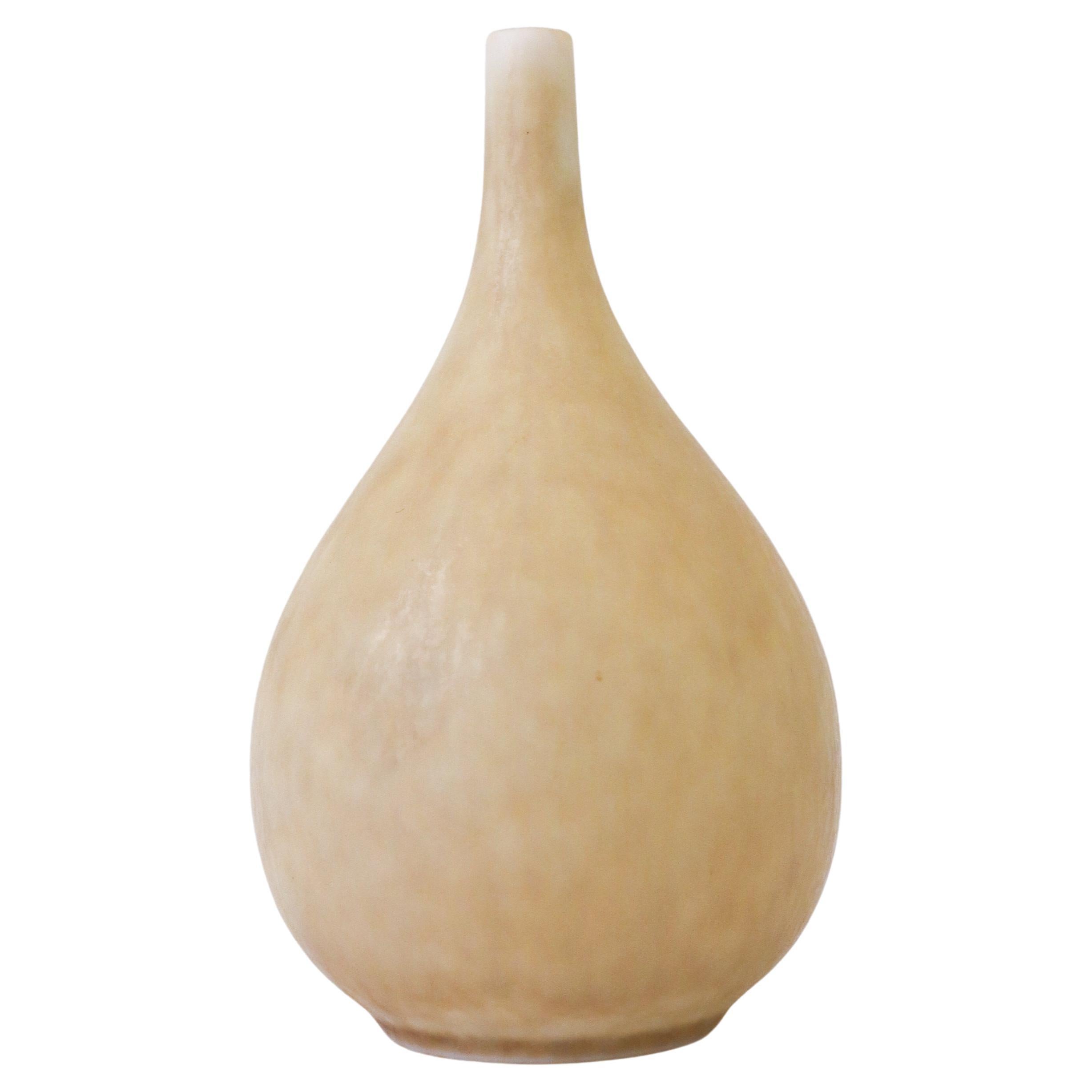 Gelbe Vase in Tropfenform Carl-Harry Stålhane Rörstrand, Midcentury Vintage
