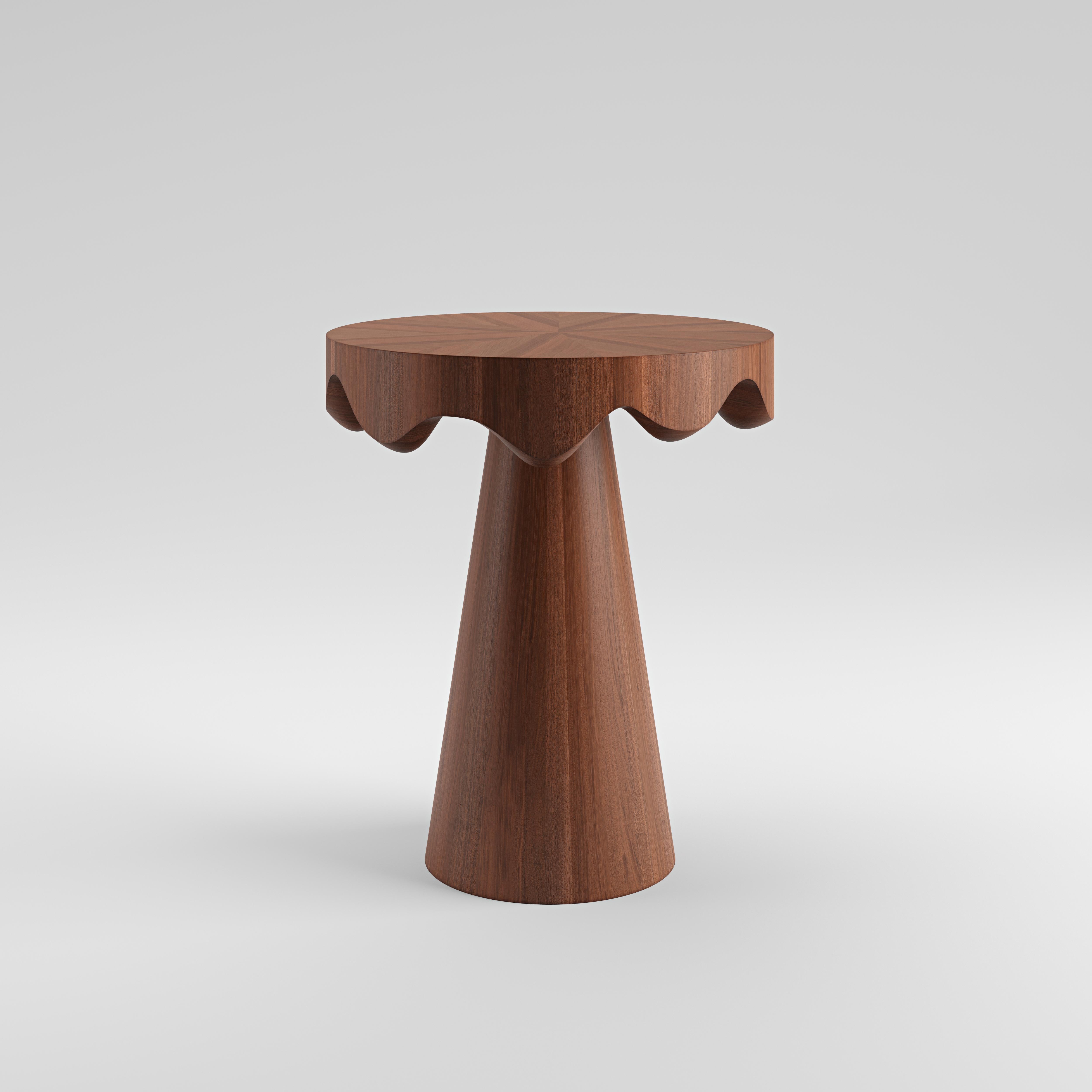 Post-Modern Dripotlé Mahogany Side Table by Studio TOOJ For Sale