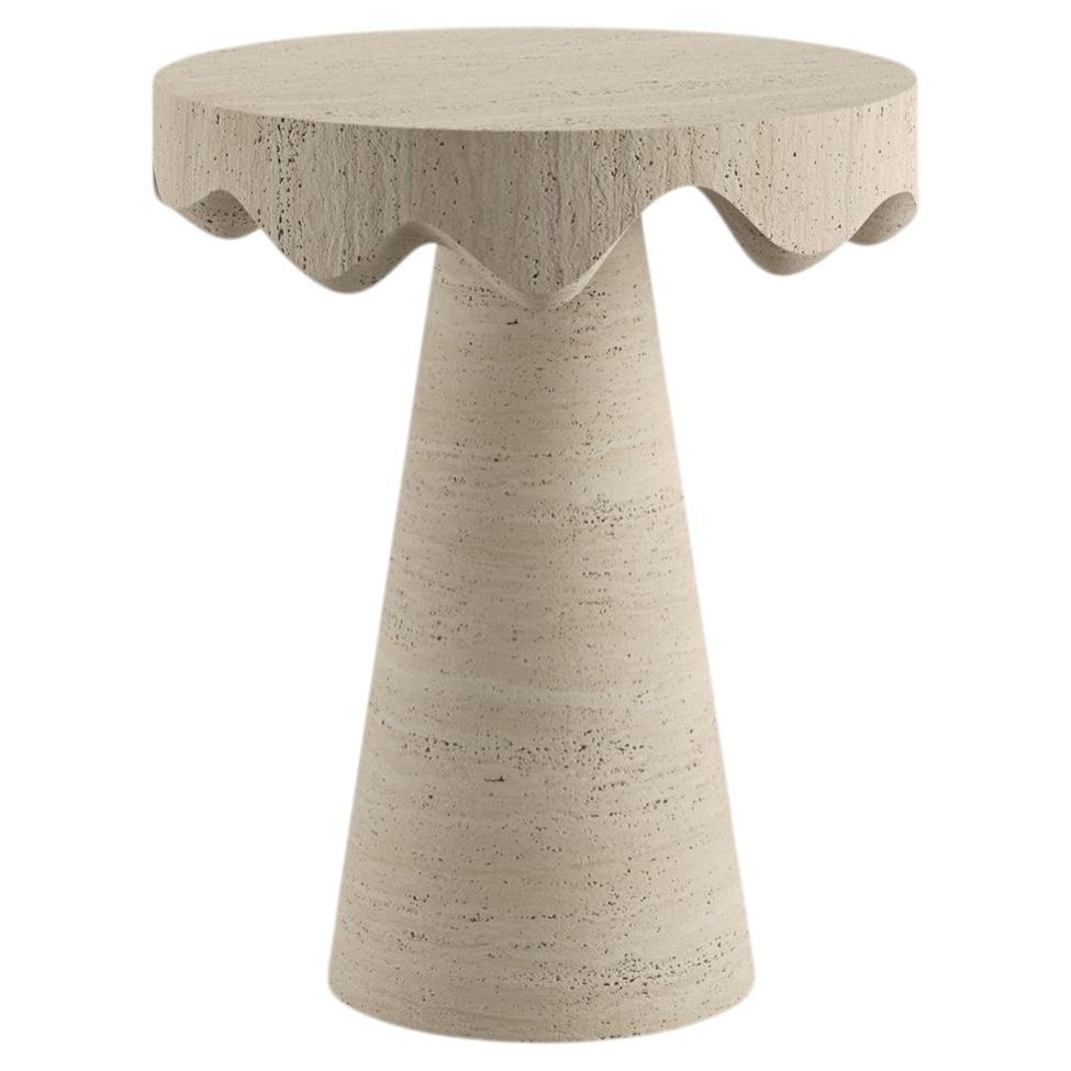 Dripotle Travertine Sand Side Table
