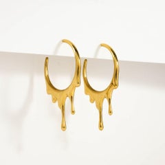 Dripping 24k Gold Vermeil Circular S Earrings