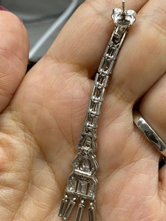 Mindi Mond 3.03 Carat Diamond Art Deco Style Platinum Dangle Earrings