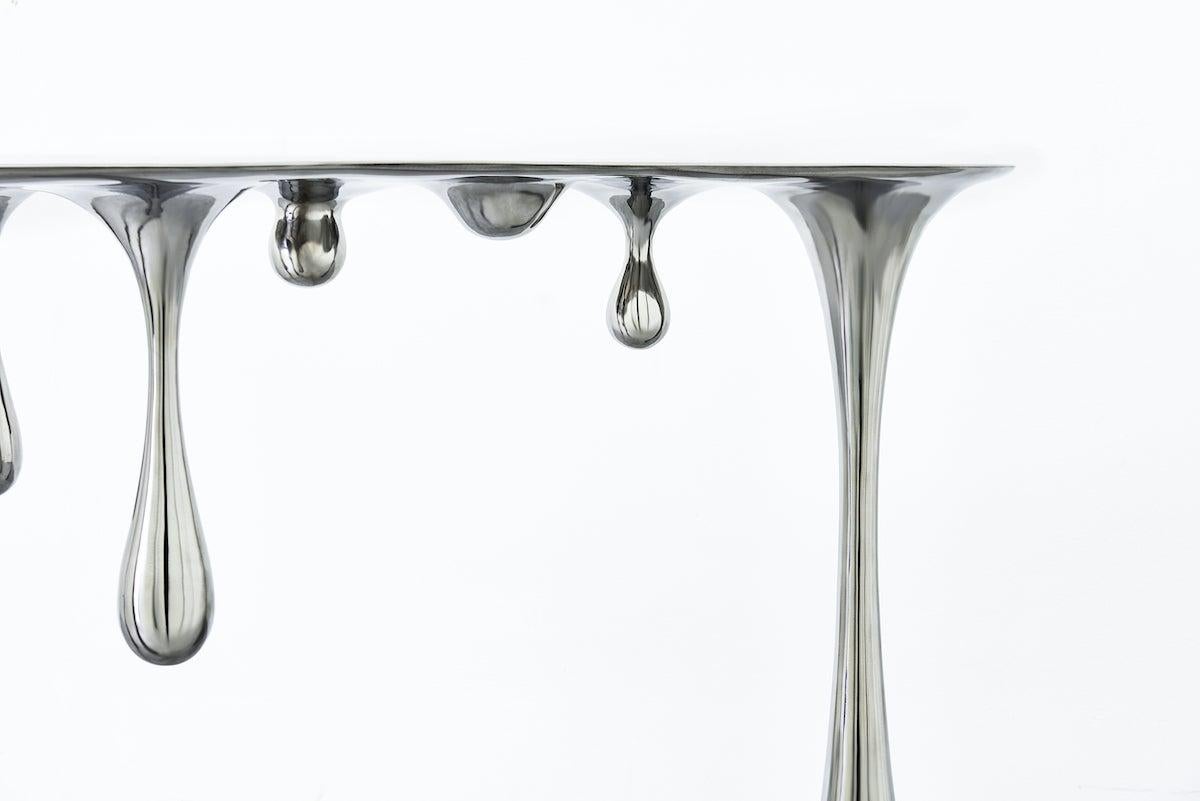 Polished Dripping Console Table No.2 Hallway Entry Table by Zhipeng Tan For Sale