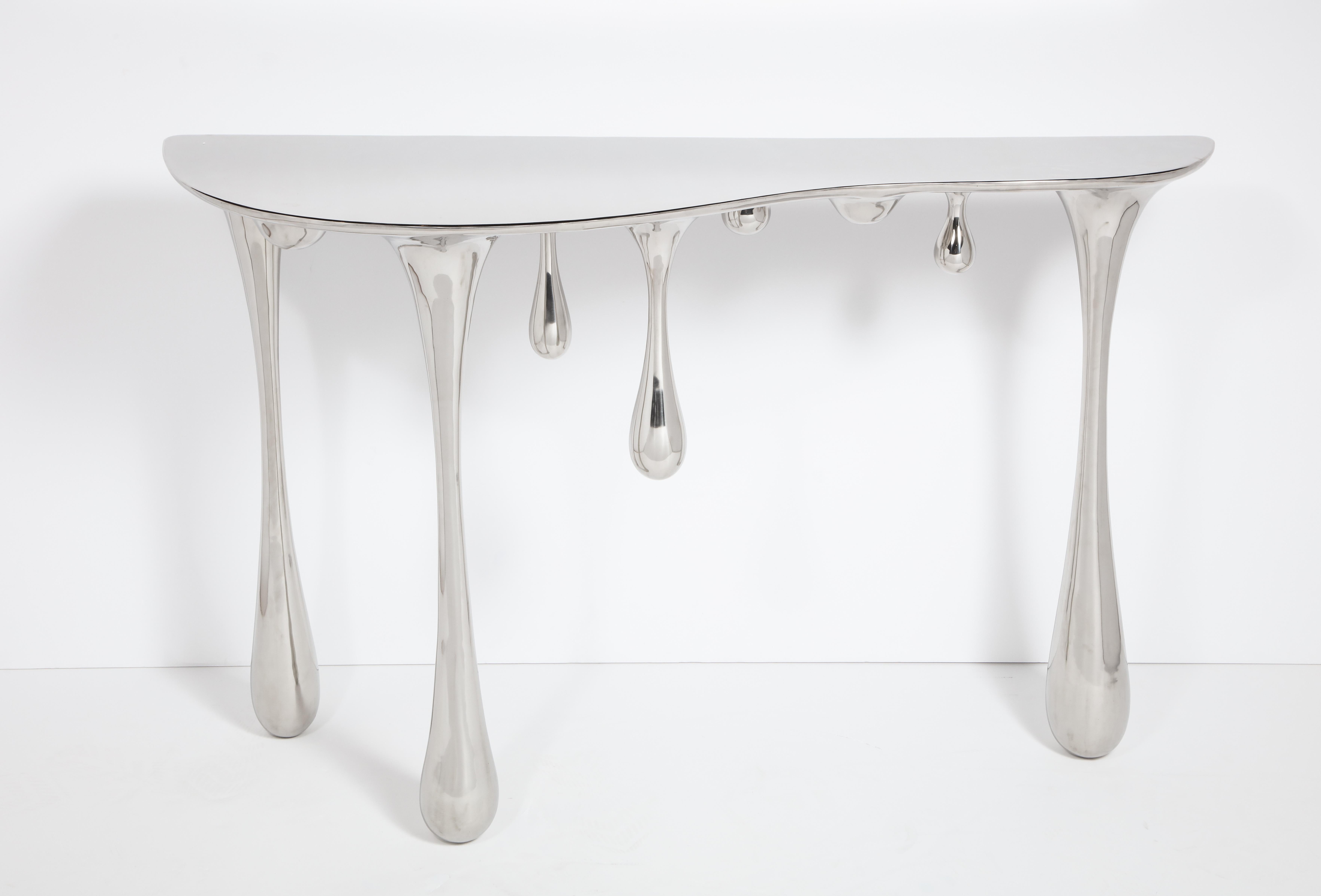 Chinese Dripping Console Table No.2 Hallway Entry Table Stainless Steel Customizable