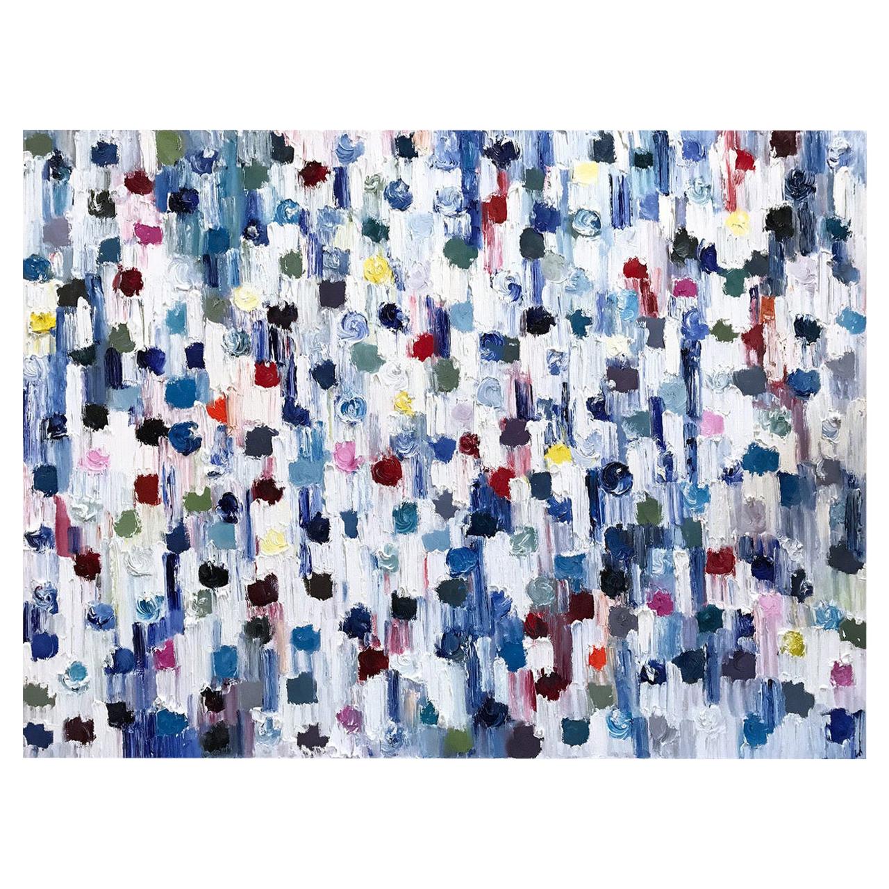 "Dripping Dots-St. Lucia" 2018 Oil on Canvas by Cindy Shaoul For Sale
