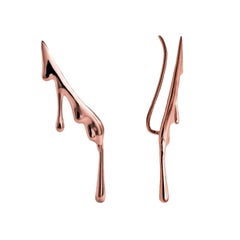 Dripping 14k Rose Gold Ear Climber Earrings