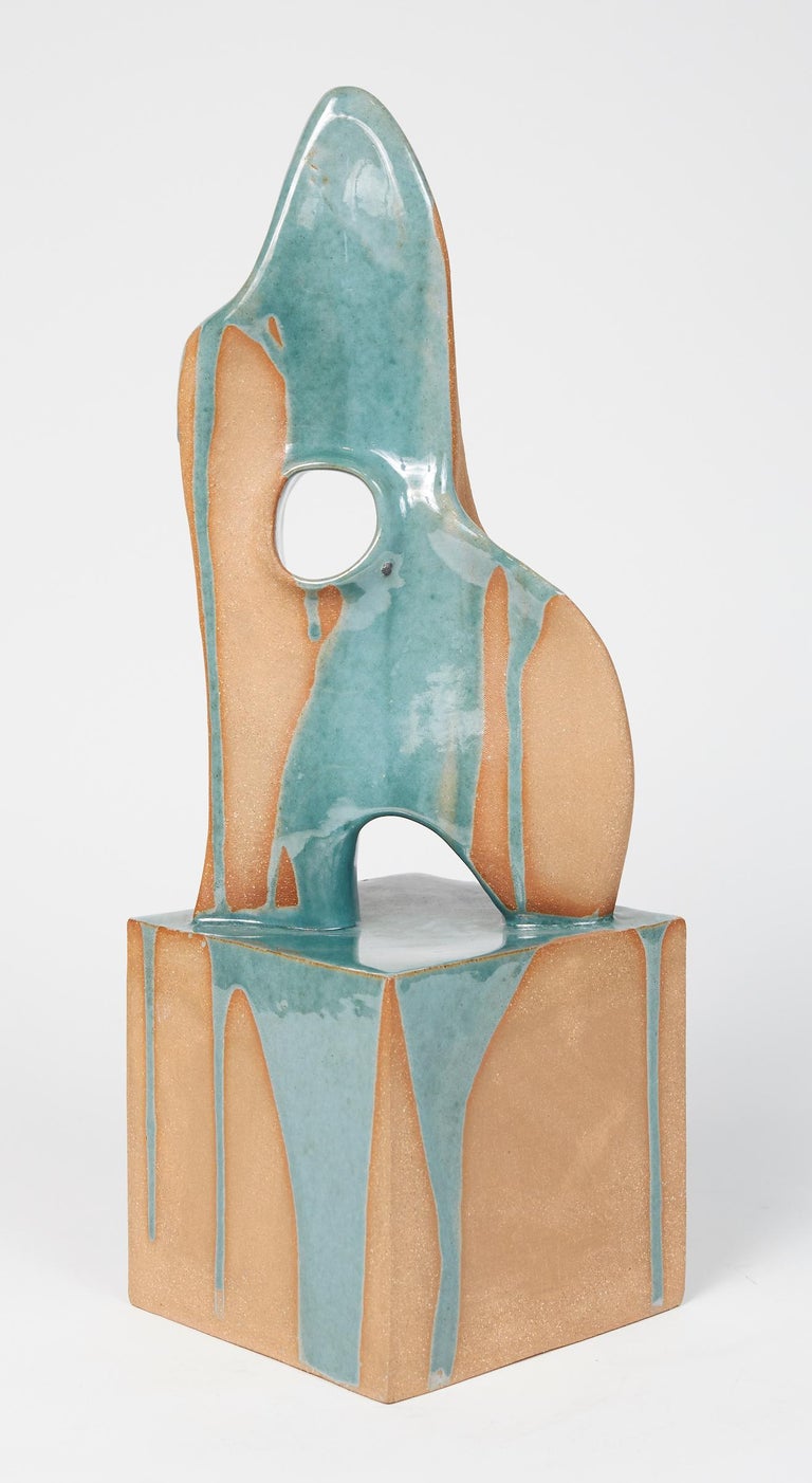 Dripping Glazed Ceramic Abstract Sculpture at 1stDibs