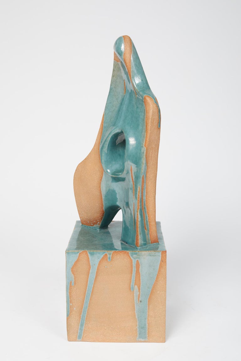 Dripping Glazed Ceramic Abstract Sculpture at 1stDibs