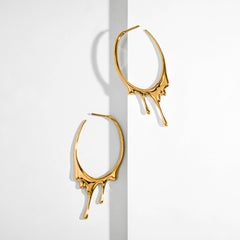 Dripping 24k Gold Vermeil Oval M Earrings