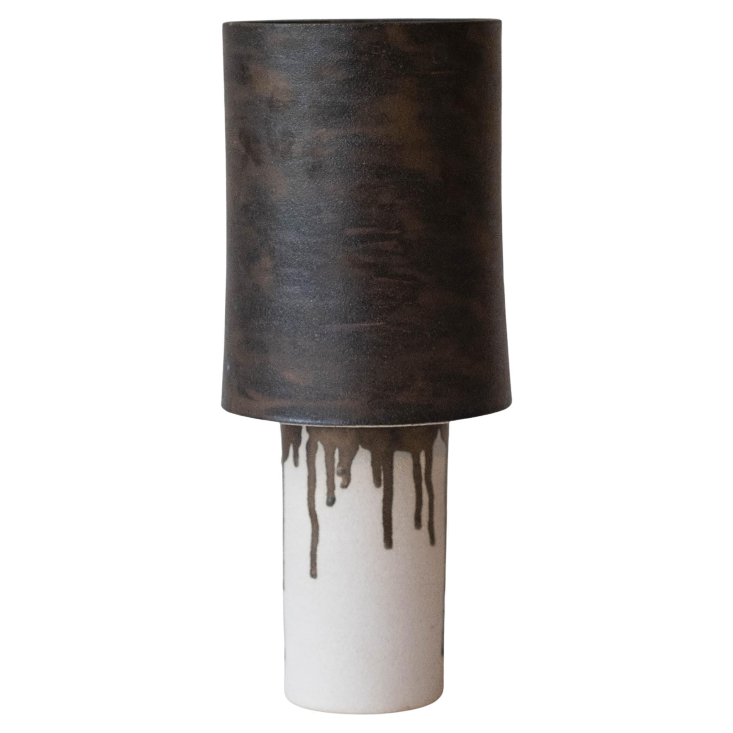 Drippy Ceramic Straight Walled Lamp For Sale