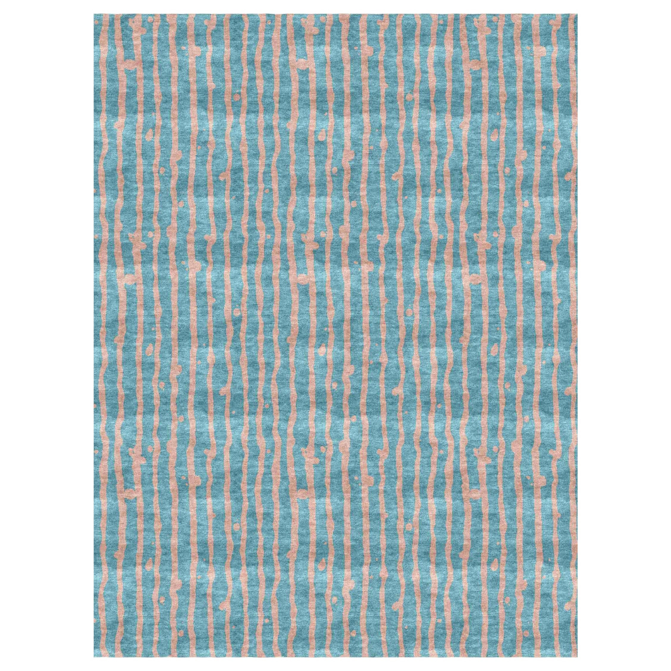 Drippy Stripe Morea Hand Knotted Rug by Eskayel