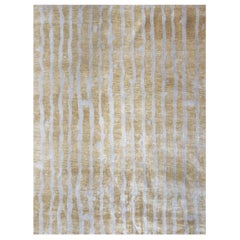 Drippy Stripe Sage hand knotted Rug by Eskayel