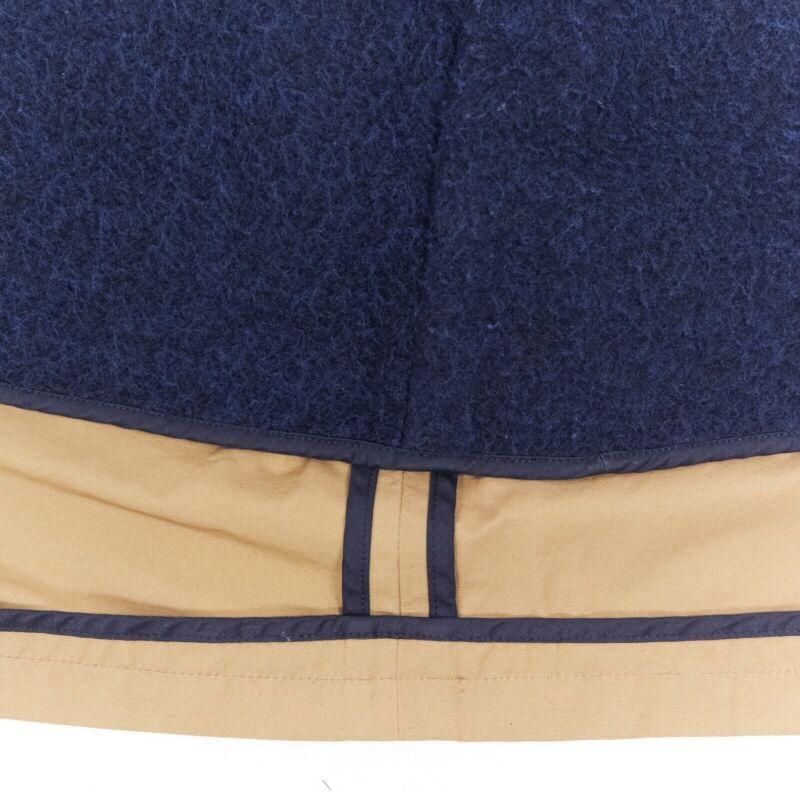 DRIS VAN NOTEN mens khaki navy blue duo-colour trench-coat removable inner Small 6