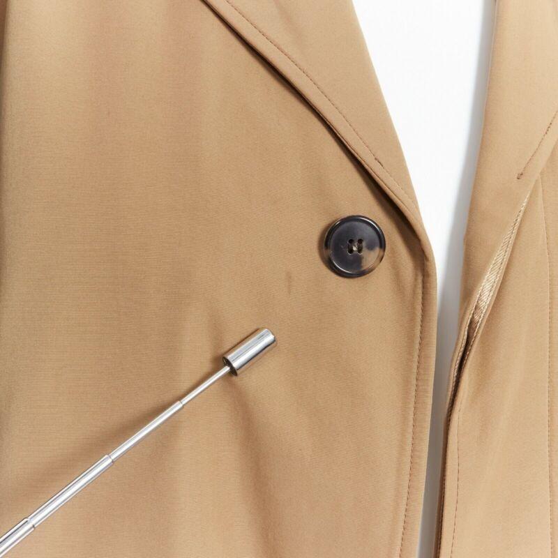 DRIS VAN NOTEN mens khaki navy blue duo-colour trench-coat removable inner Small 2