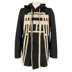 DRKSHDW by RICK OWENS Size L Black Cream Cotton Hooded Coat