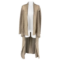 DRKSHDW GLITTER F/W 2017 One Size Light Gray Knitted Asymmetrical Cardigan