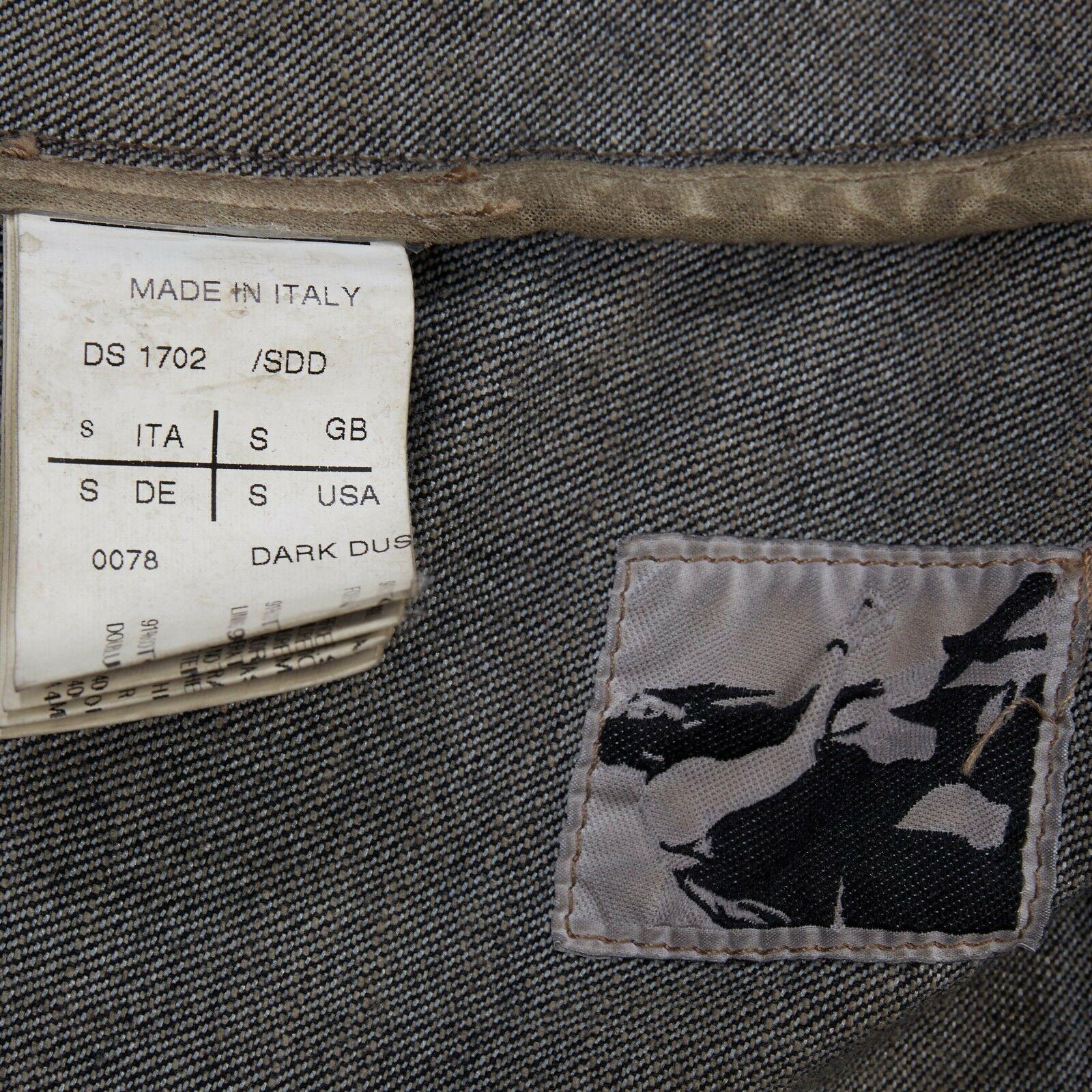 DRKSHDW RICK OWENS washed denim draped collar Exploder wrap vest jacket S 4
