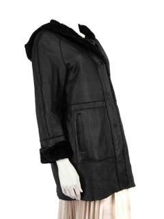 DROMe Black Fur & Leather Reversible Jacket Size L