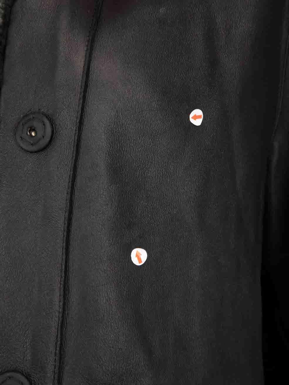 DROMe Black Fur & Leather Reversible Jacket Size L 2