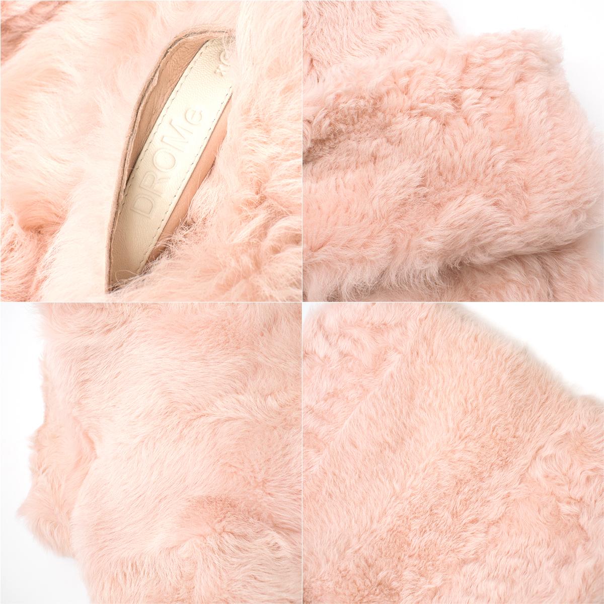 DROMe Pink Double Breasted Reversible Shearling Coat	SIZE S 2