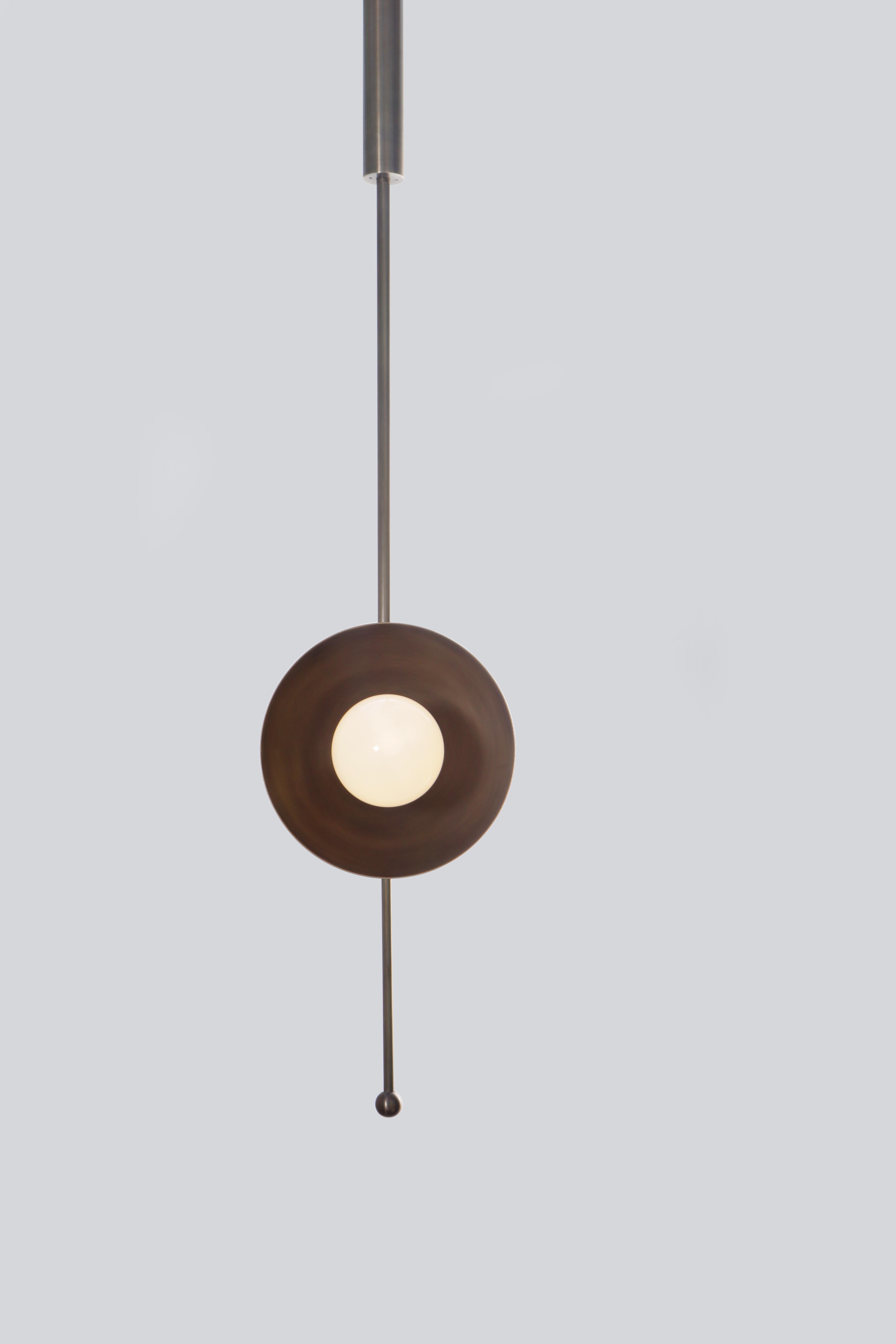 Indian Drop 1 Brass Dome Pendant Lamp by Lamp Shaper For Sale