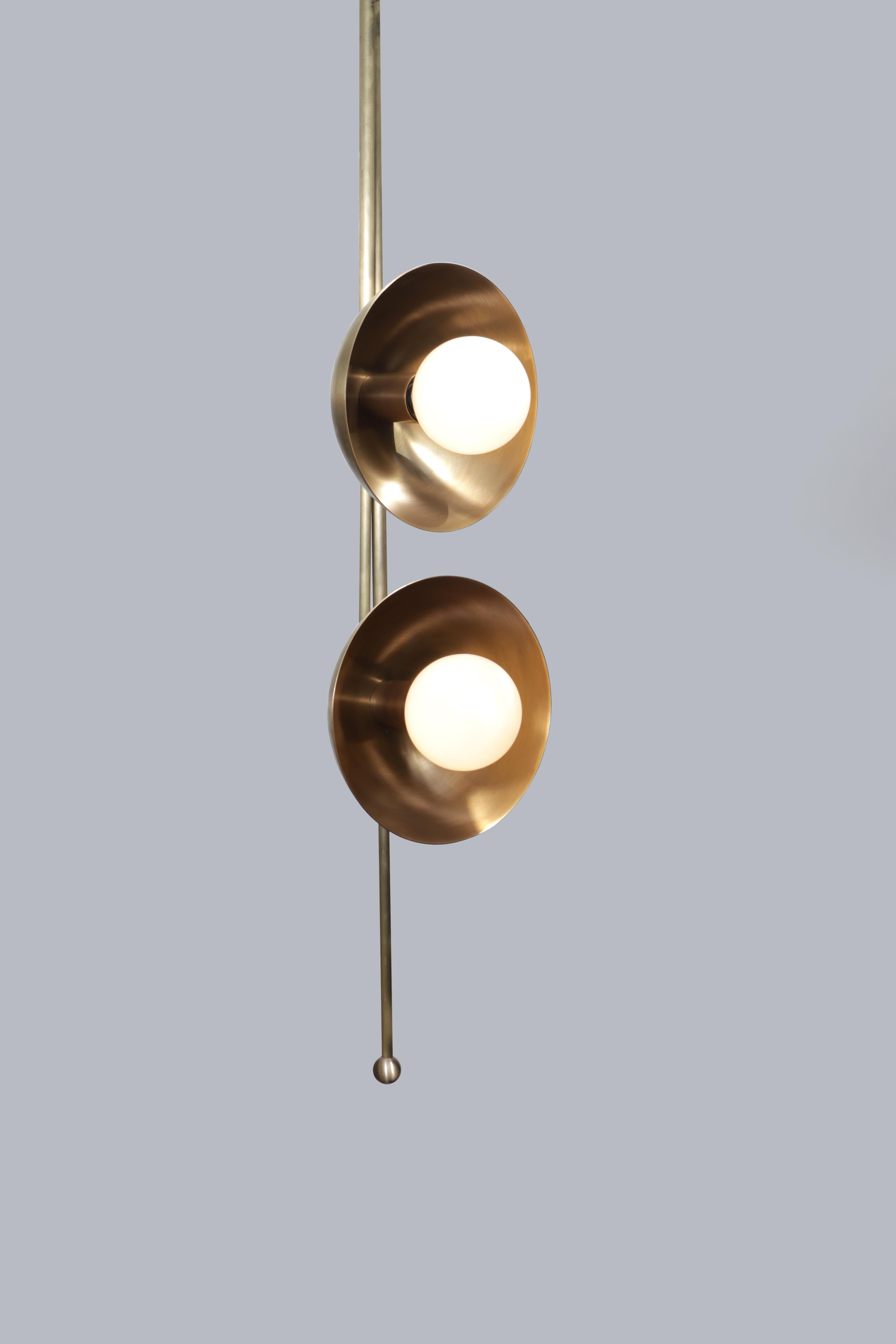 Other Drop 2 Brass Dome Pendant Lamp by Lamp Shaper For Sale