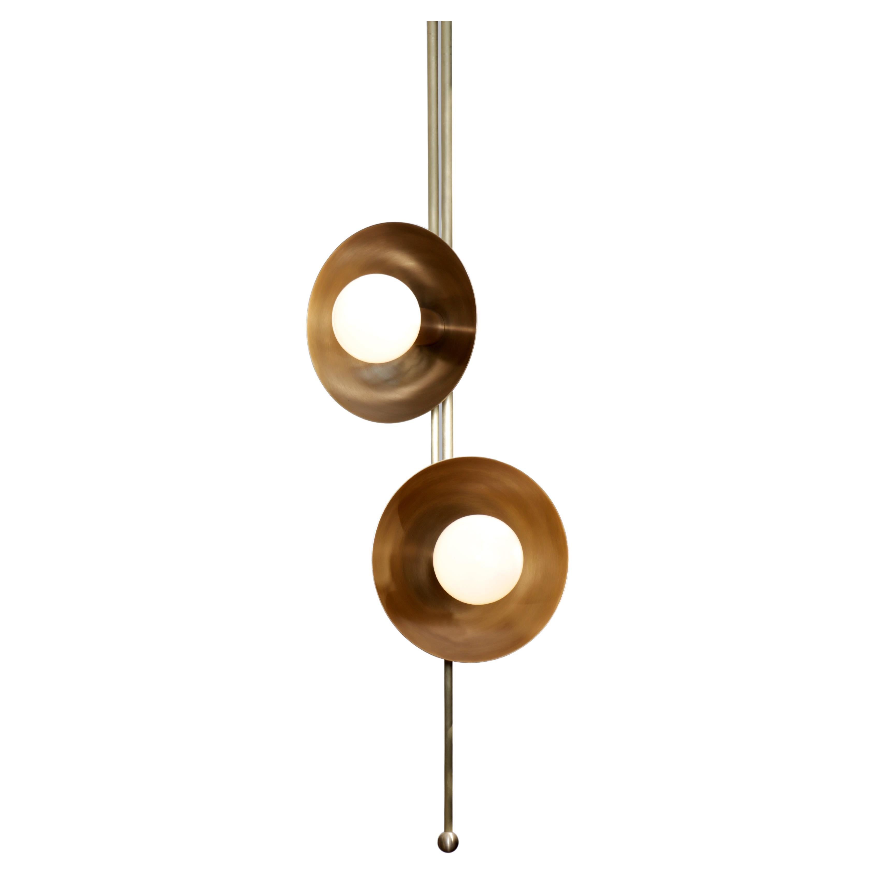 Drop 2 Brass Dome Suspension Lamp by Lamp Shaper