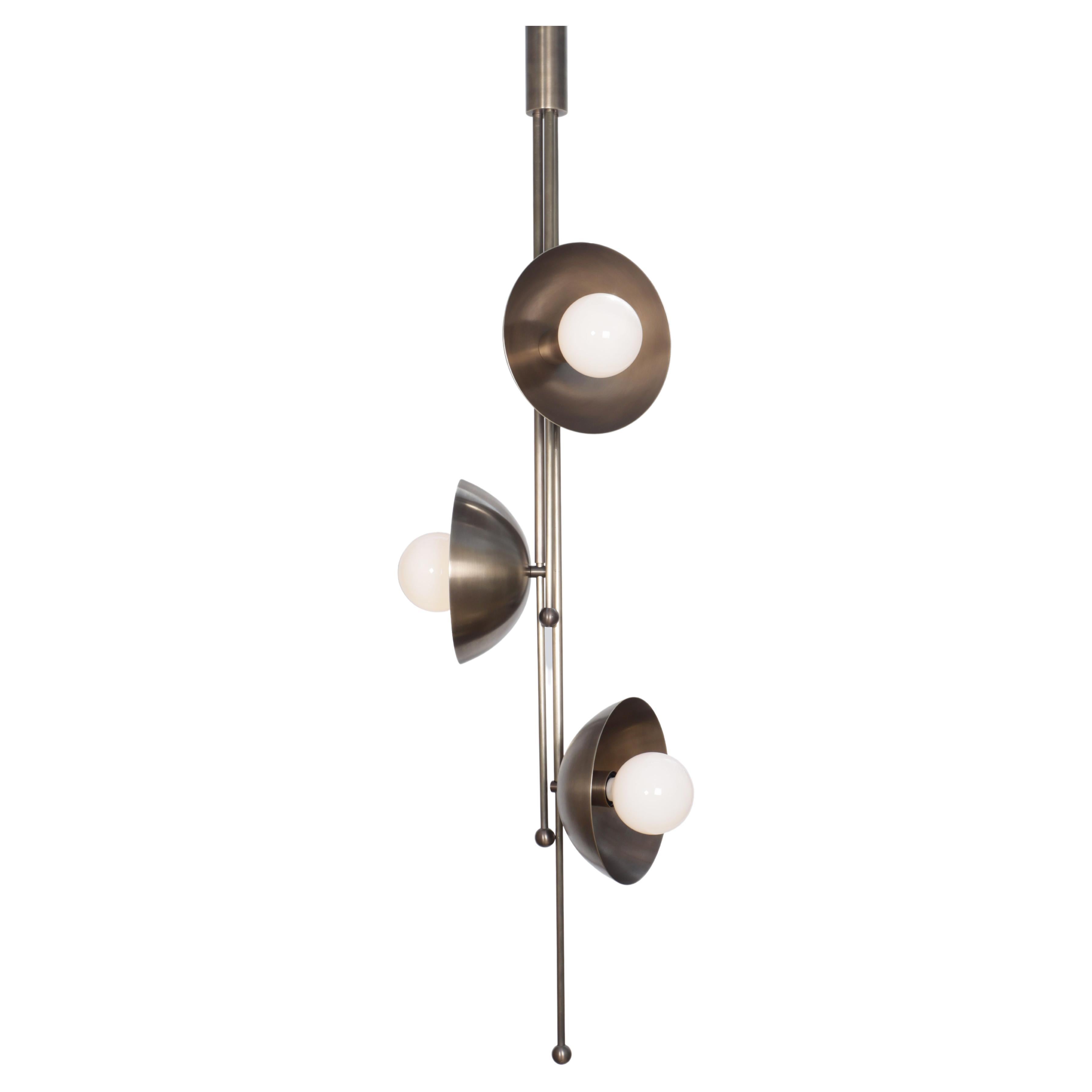 Drop 3 Brass Dome Pendant Lamp by Lamp Shaper