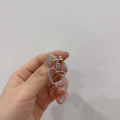 Drop A heart Earrings Small with Moonstone