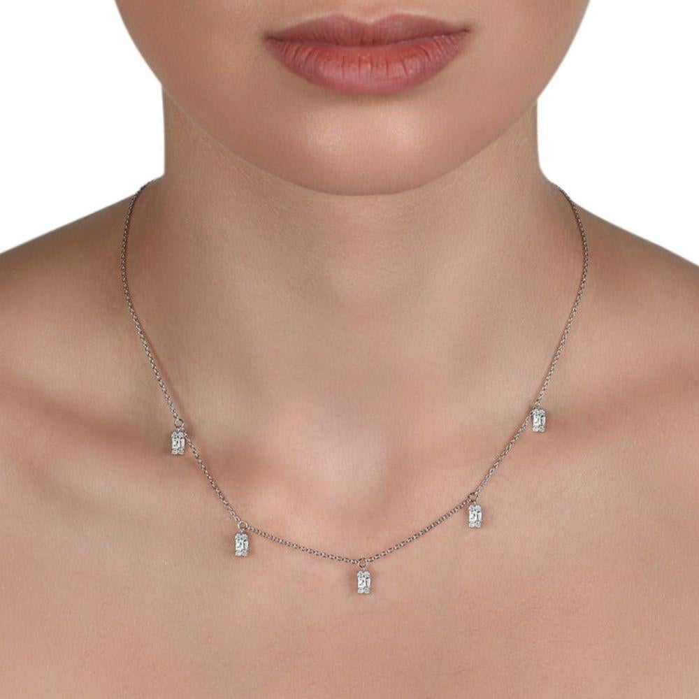 Drop Baguette Diamond Charm Necklace in 18K White Gold

0.88 Cts of Diamonds, G-H Color, VS-SI Clarity
4.1 Grams of 18K White Gold

No two products are exactly same, therefore weights are approximate.