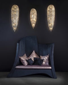 Drop Big Wall Lamp, Chrome Finish, Arabesque Style, Italy