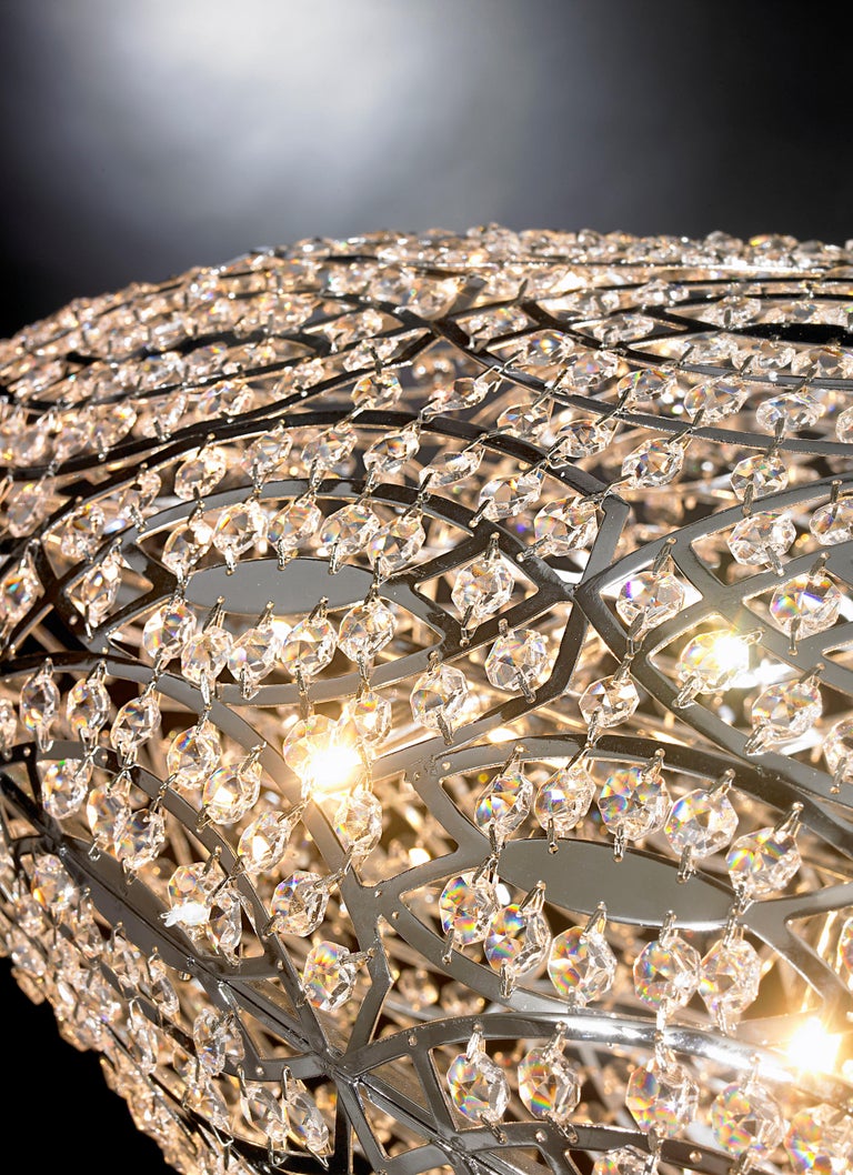 Drop Big Wall Lamp, Chrome Finish, Arabesque Style, Italy For Sale at