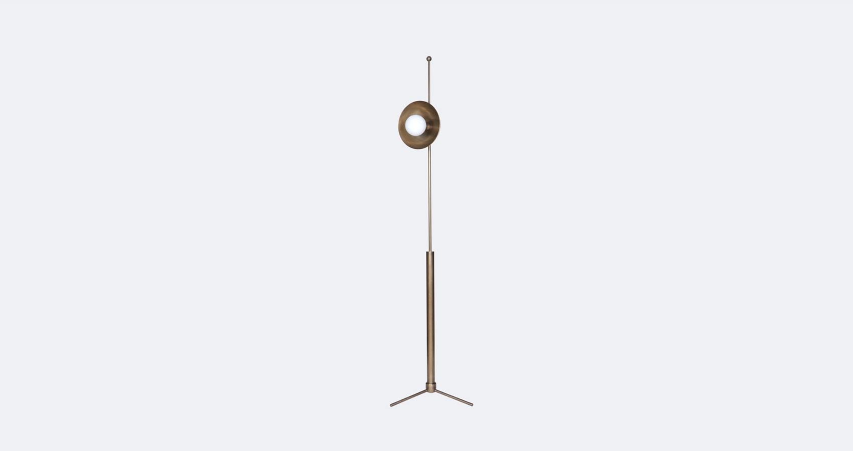 Post-Modern Drop Brass Dome Floor Lamp by Lamp Shaper For Sale
