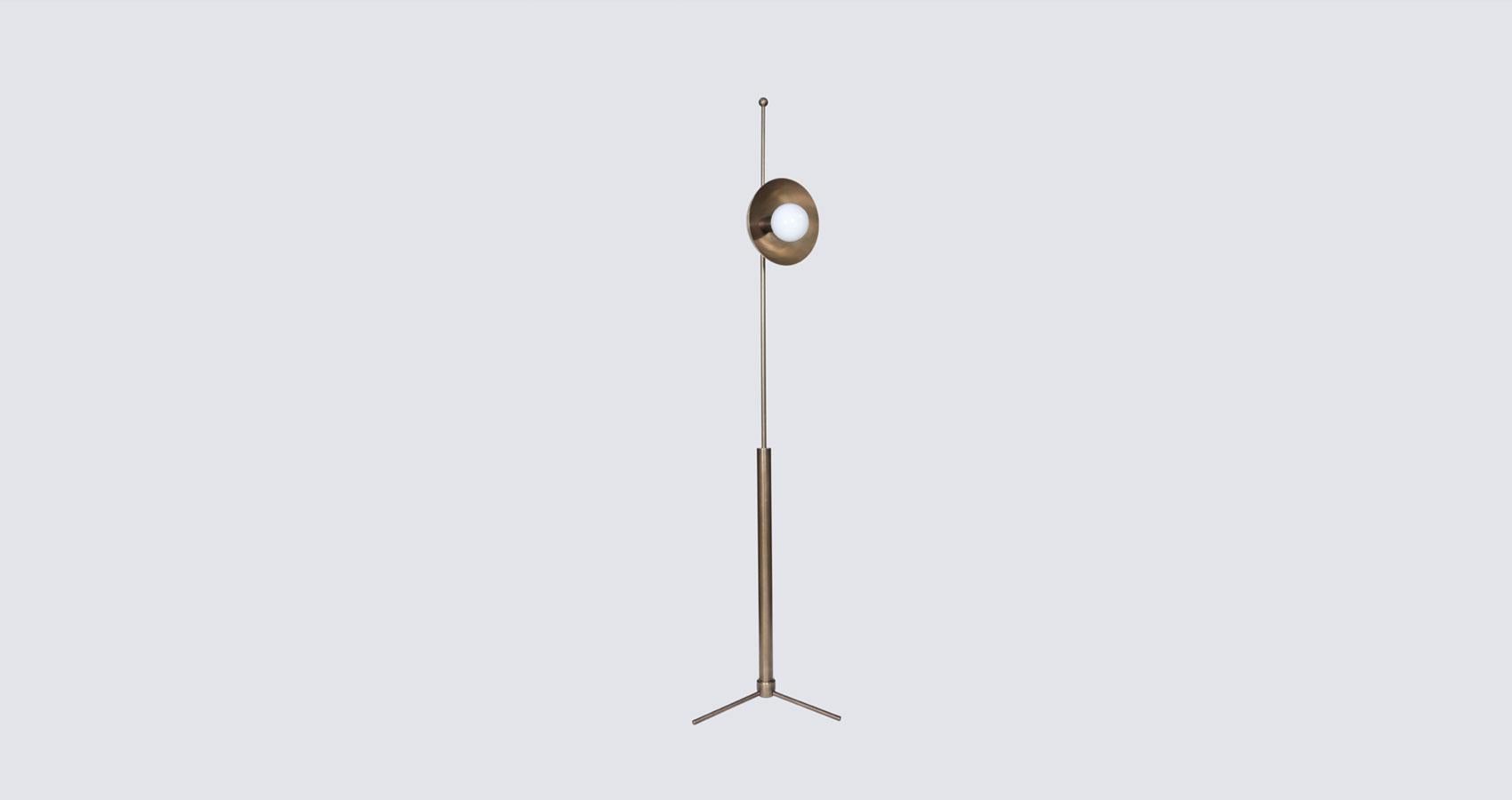 Indian Drop Brass Dome Floor Lamp by Lamp Shaper For Sale