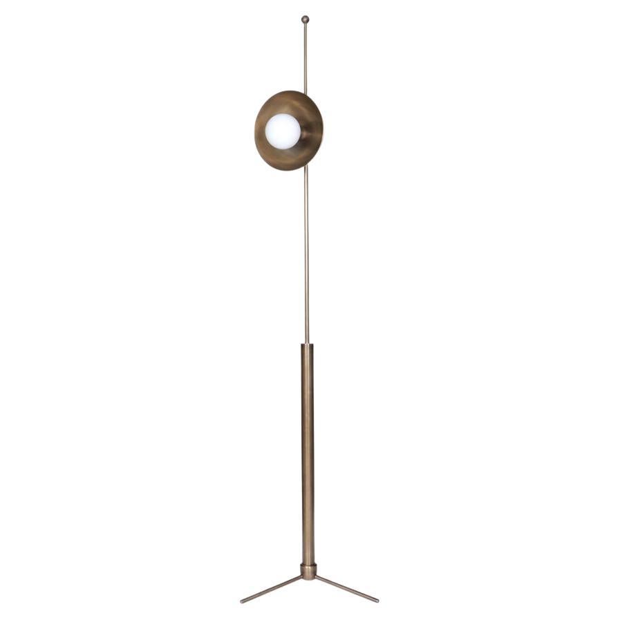 Drop Brass Dome Floor Lamp by Lamp Shaper For Sale