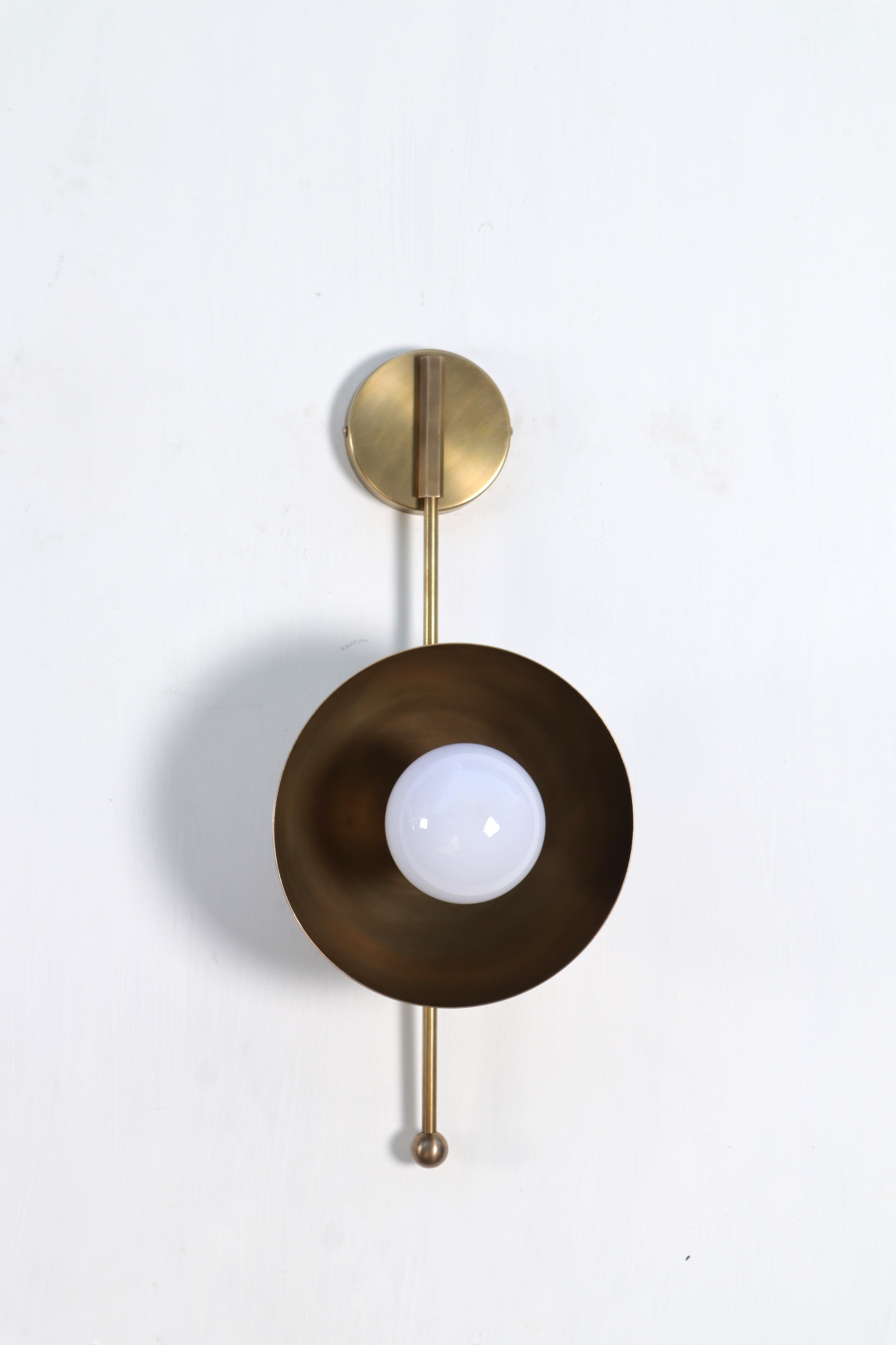 Drop Brass Wall Sconce Two by Lamp Shaper
Dimensions: D 23 x W 18 x H 51 cm.
Materials: Brass.
--Different finishes are available: raw brass, aged brass, burnt brass, and brushed brass. Please contact us.
--All our lamps can be wired according to