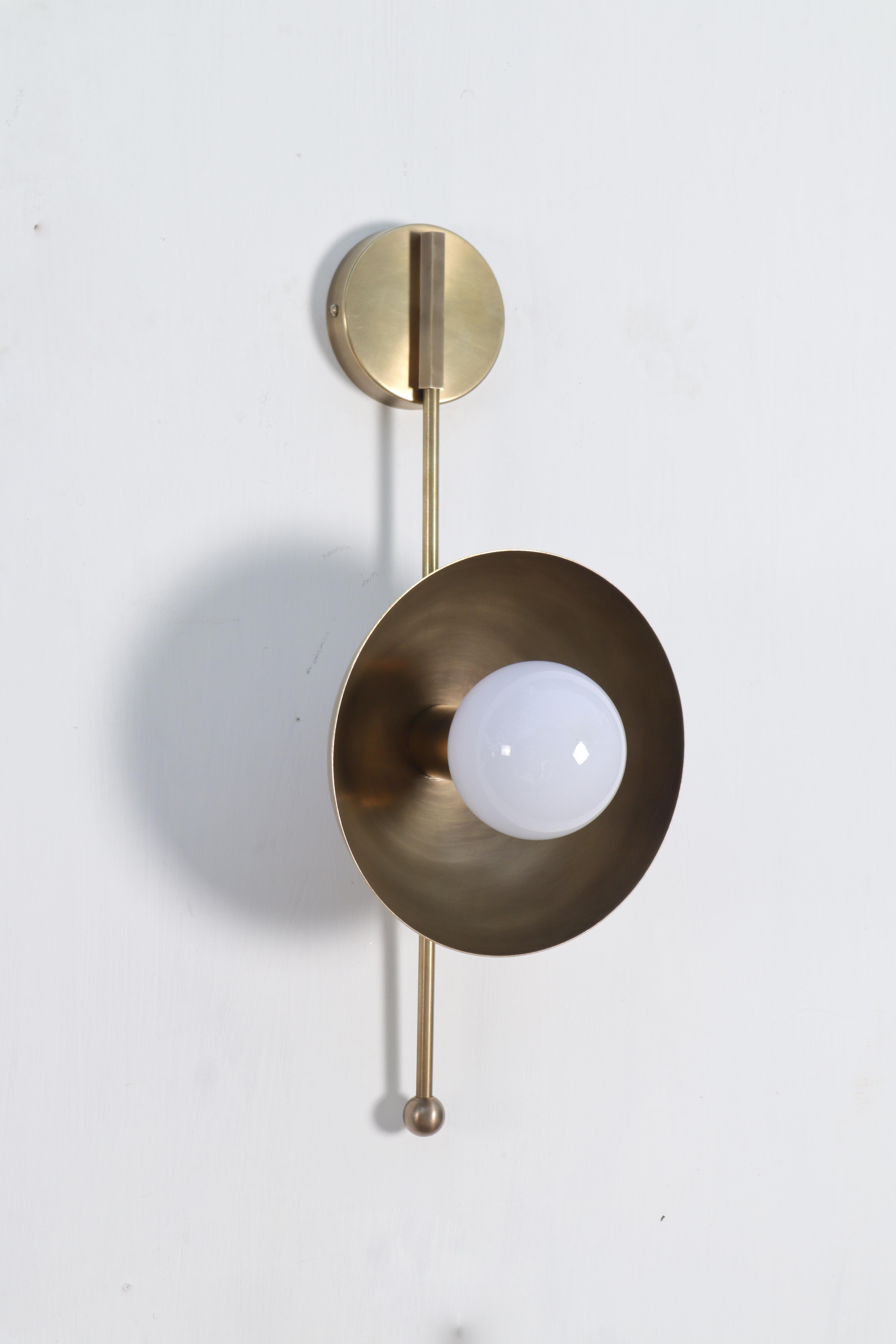 Post-Modern Drop Brass Wall Sconce Two by Lamp Shaper For Sale