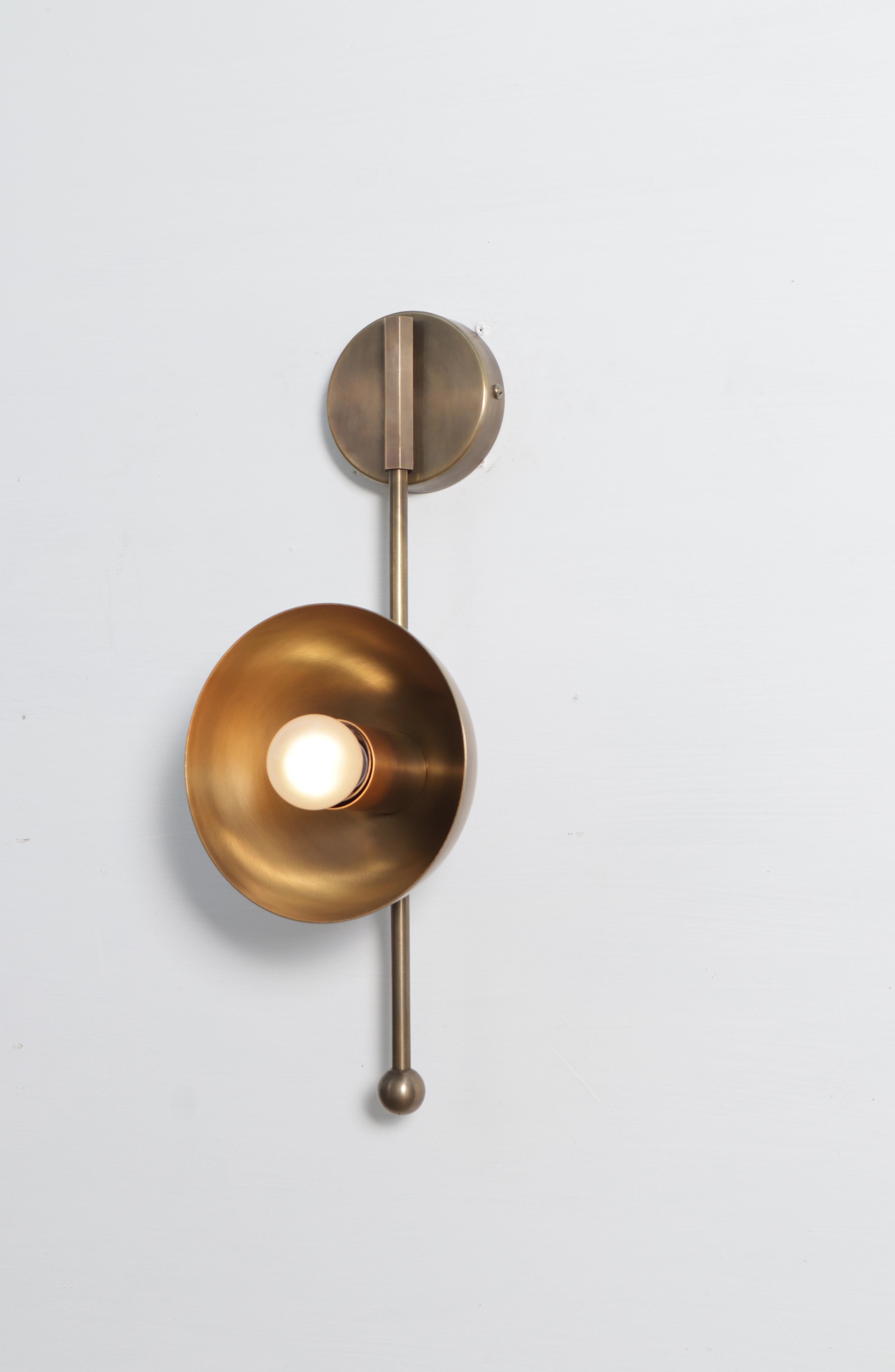 Other Drop Brass Wall Sconce Two by Lamp Shaper For Sale
