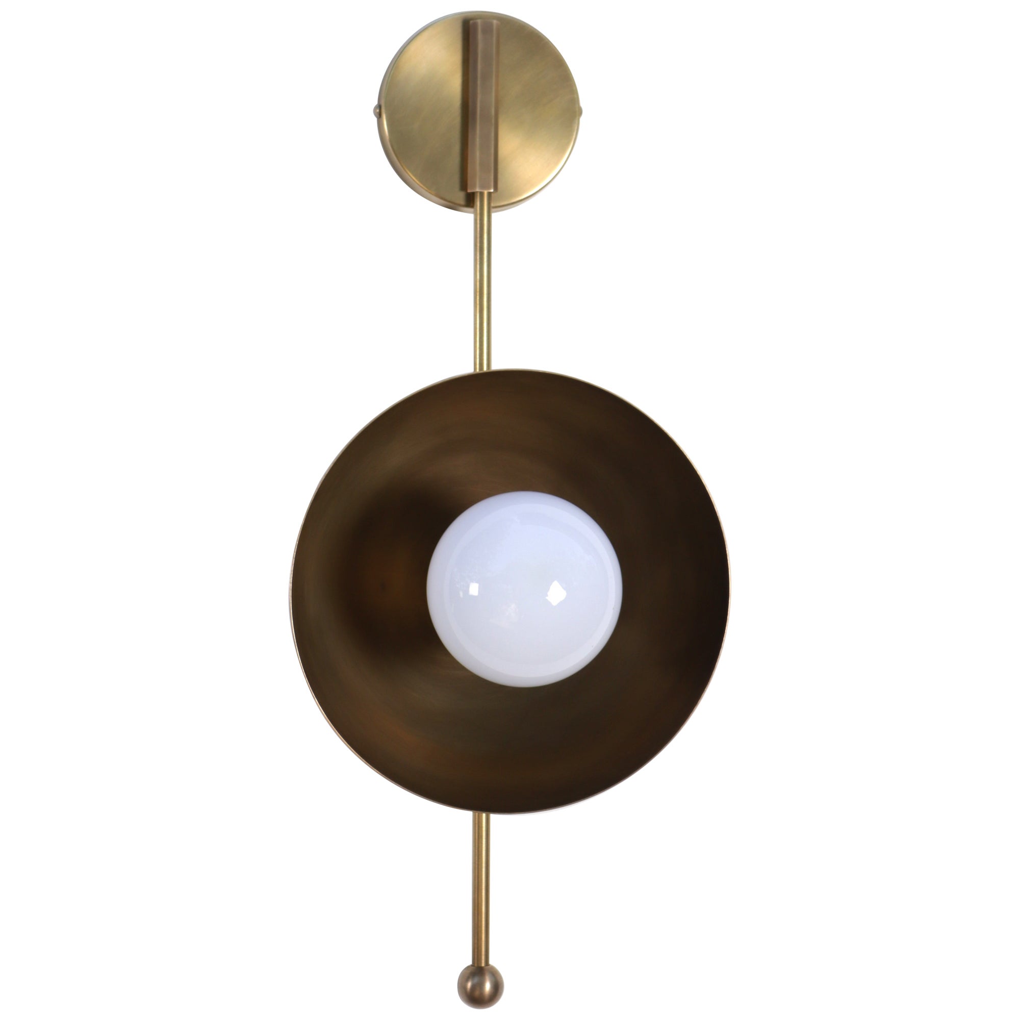 Drop Brass Wall Sconce Two by Lamp Shaper For Sale