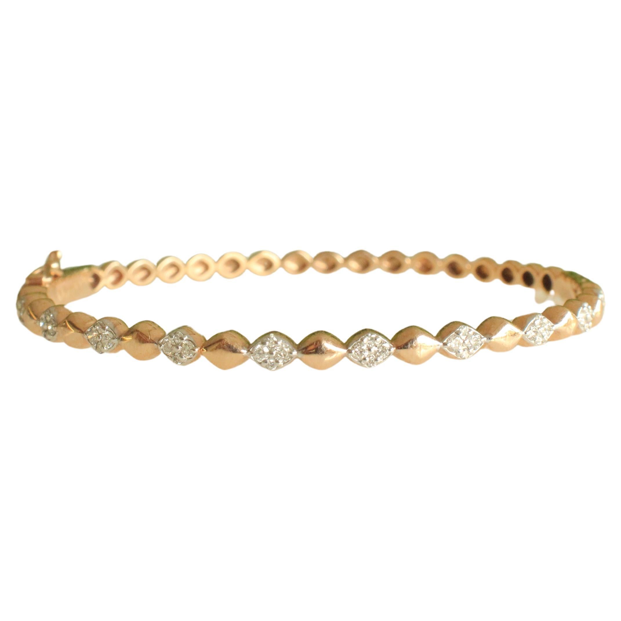 Drop bubble design bangle bracelet set in 18k Solid Gold