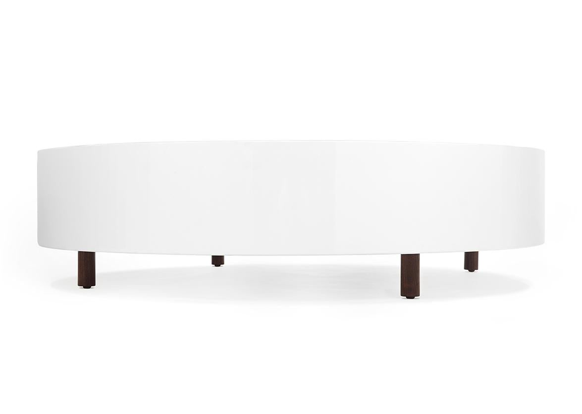 white round coffee table wooden legs