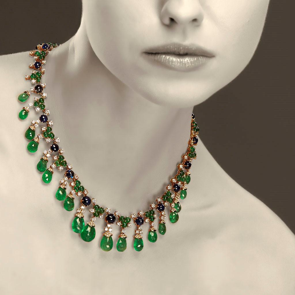 sapphire and emerald necklace