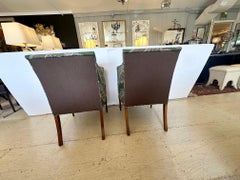 Drop Dead Gorgeous Pair of Federal Sheraton Inlaid & Newly Upholstered Armchairs