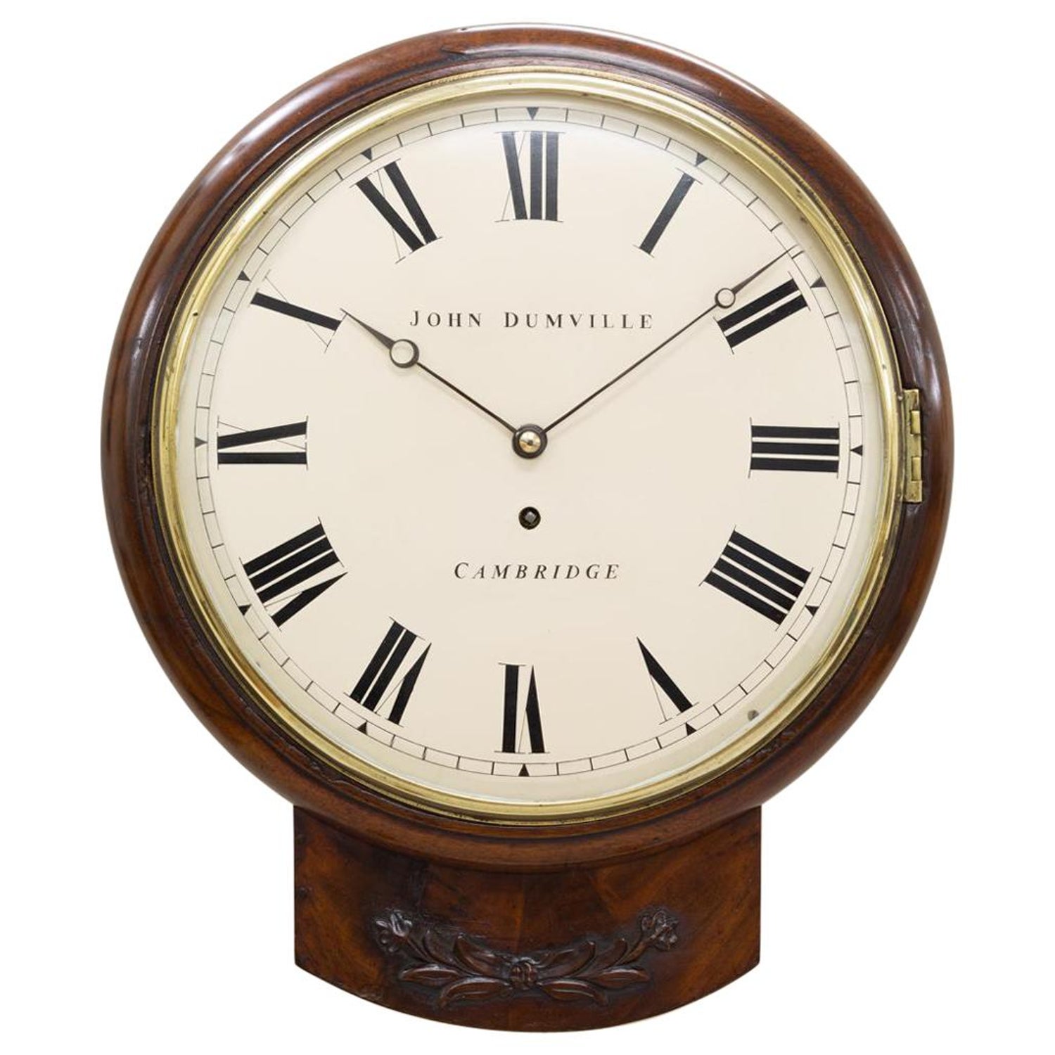 Small 9 Inch English Fusee Dial Clock By Brown