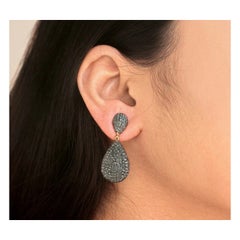 Drop Earring Pave Diamond 925 Silber Fine Diamond Earring Hochzeitstag Geschenk.