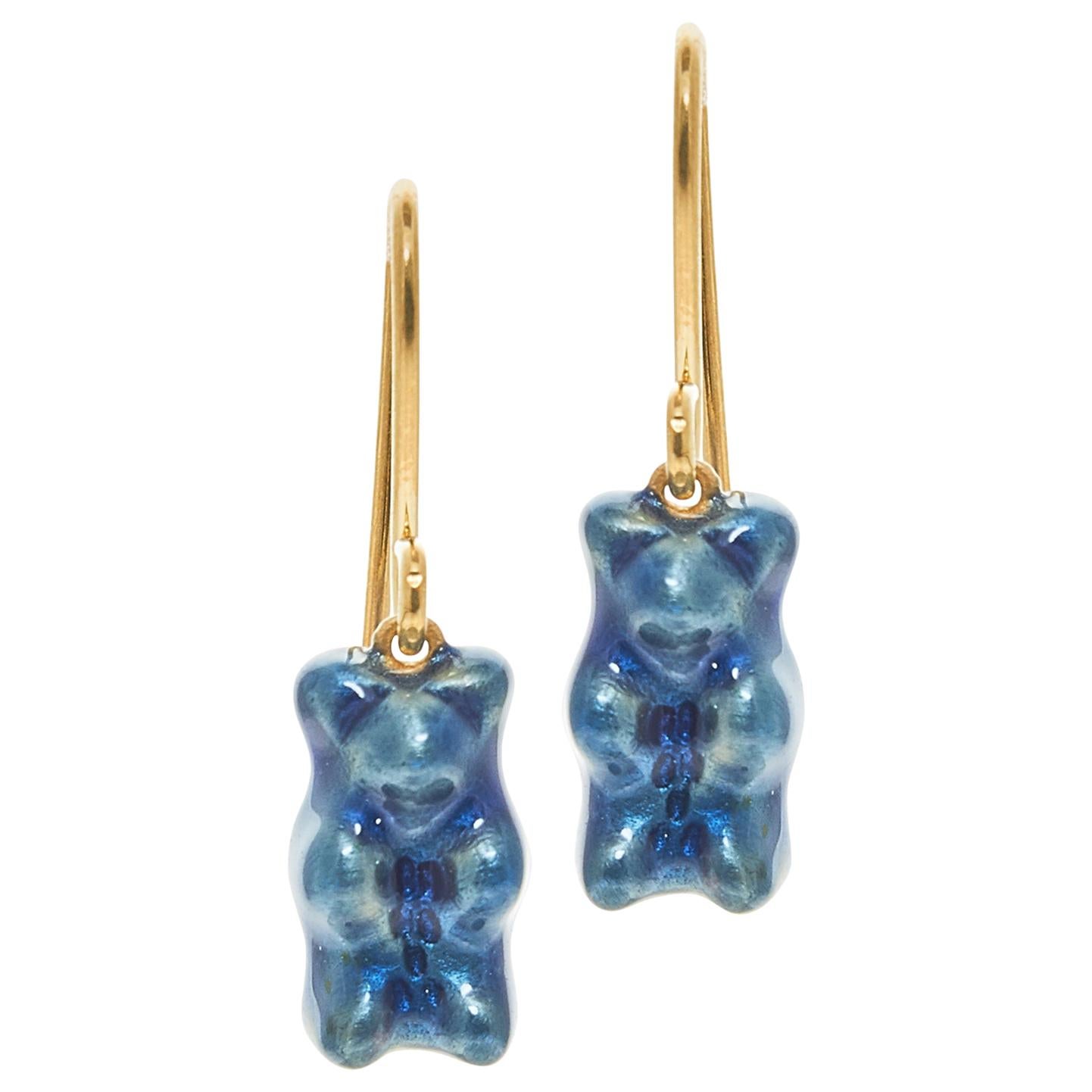 Drop Earrings Gummy Bears Blueberry Gift 18K Silver Gold-Plated Greek Jewelry For Sale